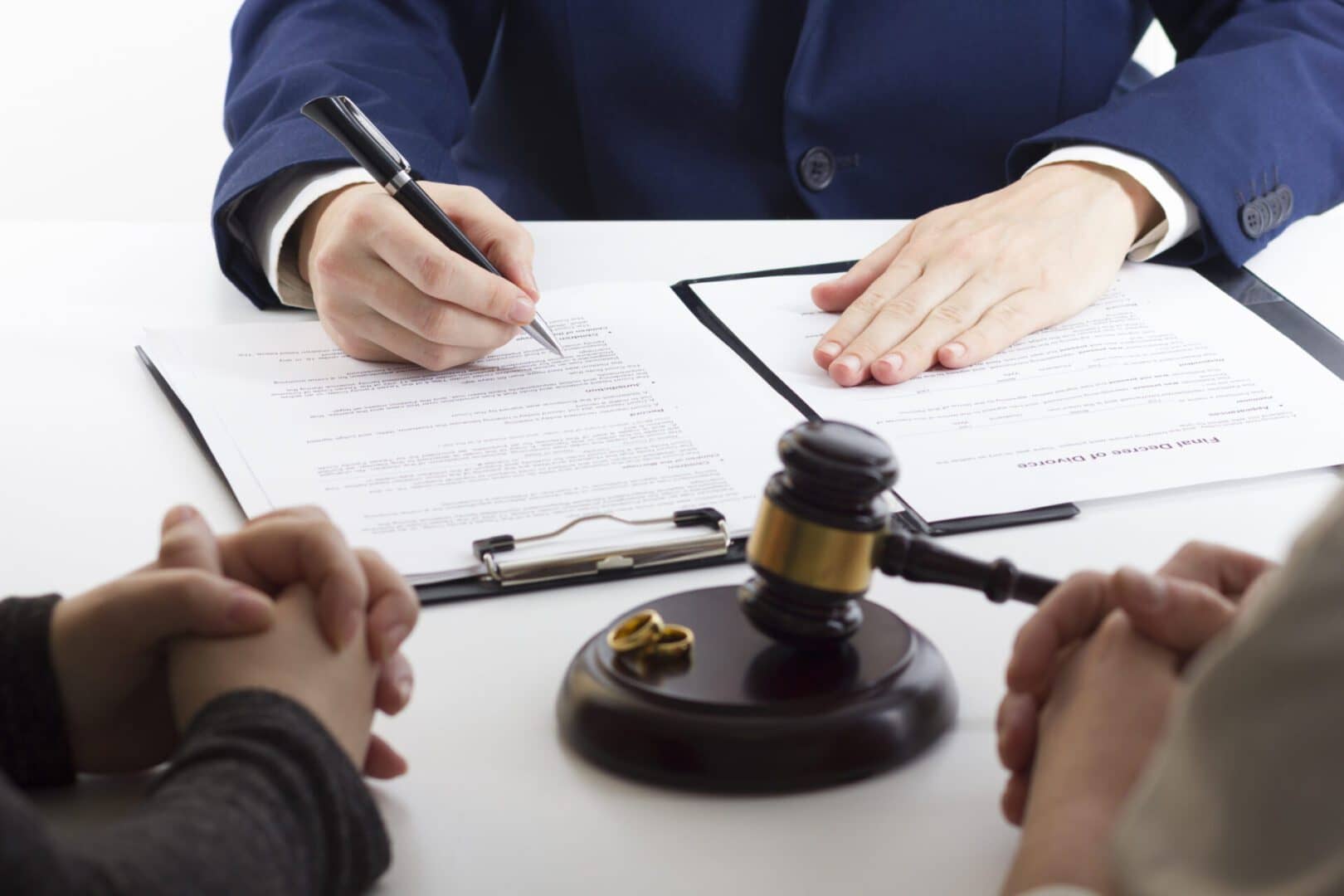A legal consultation over a divorce decree